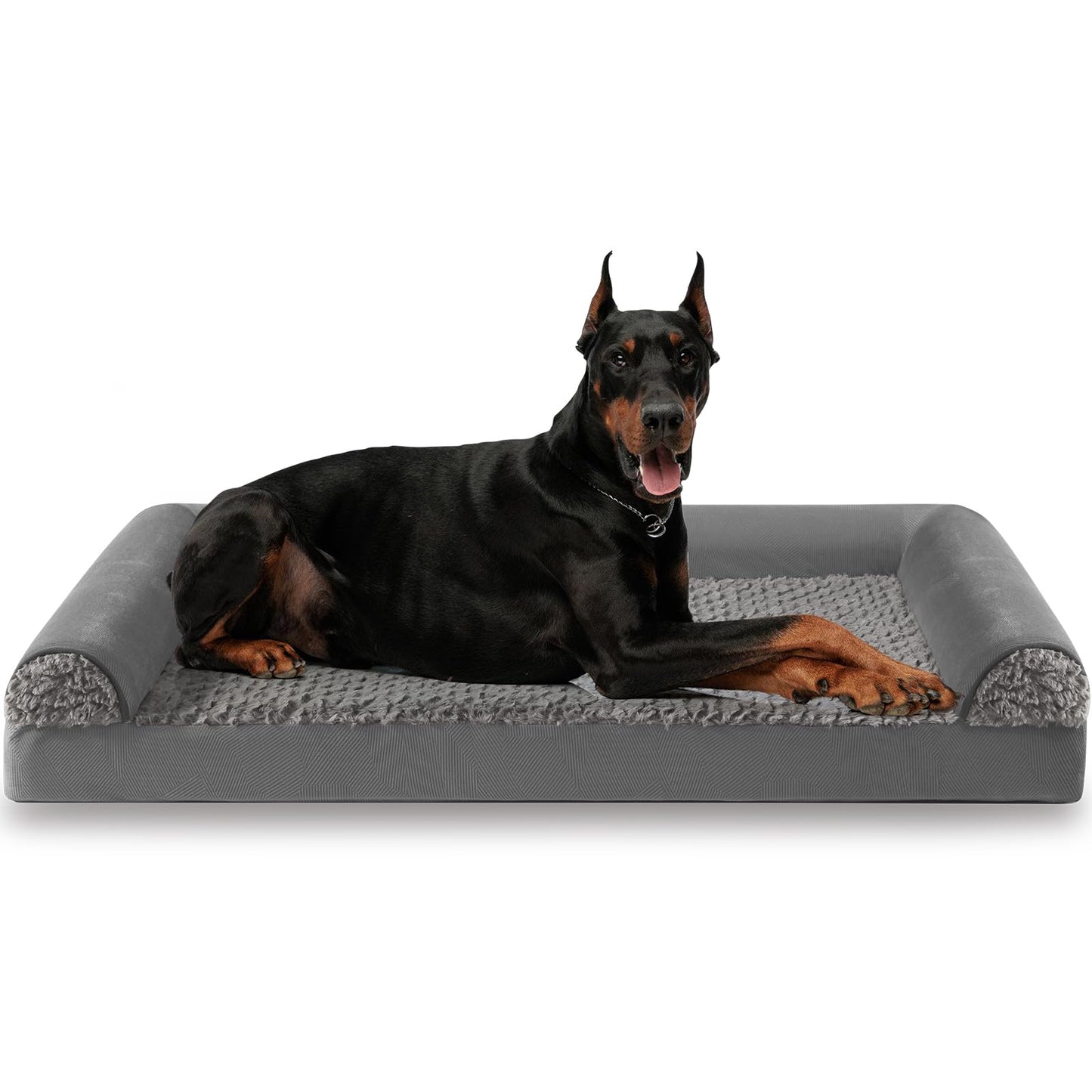 FURTIME, Orthopedic Memory Foam Dog Beds Sofa with Removable Flannel Cover, Washable Dog Bed, Great for Large Dogs