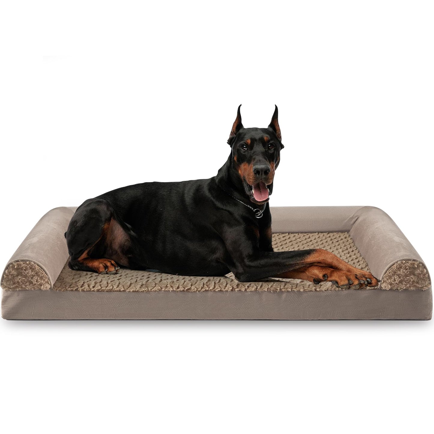 FURTIME, Orthopedic Memory Foam Dog Beds Sofa with Removable Flannel Cover, Washable Dog Bed, Great for Large Dogs