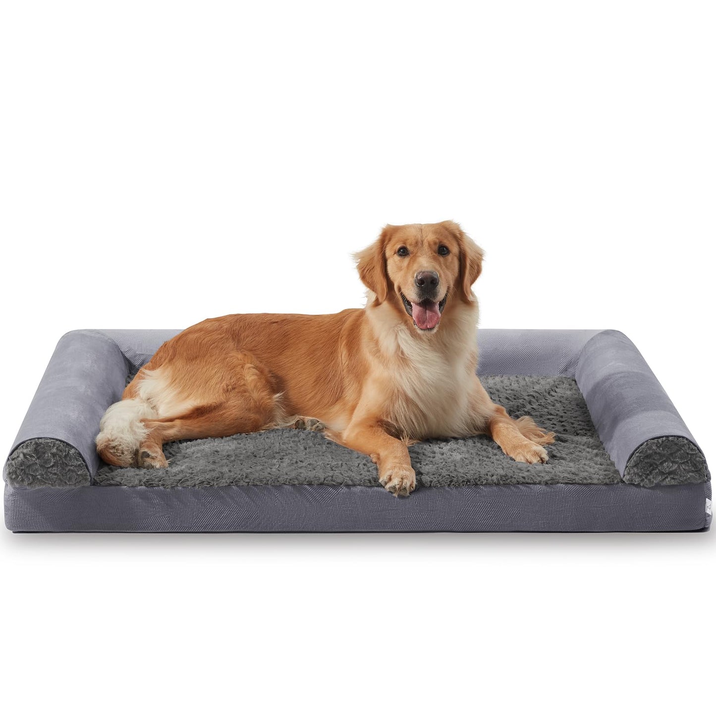 FURTIME, Orthopedic Memory Foam Dog Beds Sofa with Removable Flannel Cover, Washable Dog Bed, Great for Large Dogs