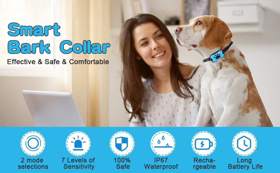 Smart No Shock Anti-Bark Collar - Gentle, Effective Training for Dogs of All Sizes