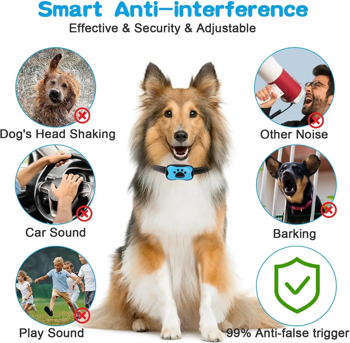 Smart No Shock Anti-Bark Collar - Gentle, Effective Training for Dogs of All Sizes