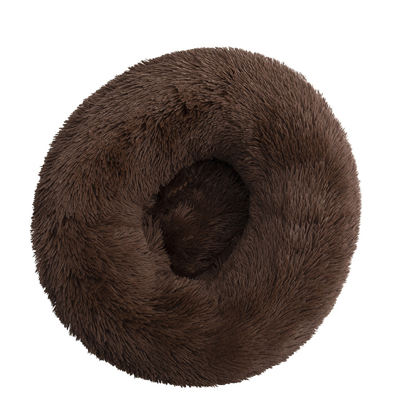 Detachable and Washable Comfy Donut Dog & Cat Beds Warm Bed Pet Round Plush Puppy Beds