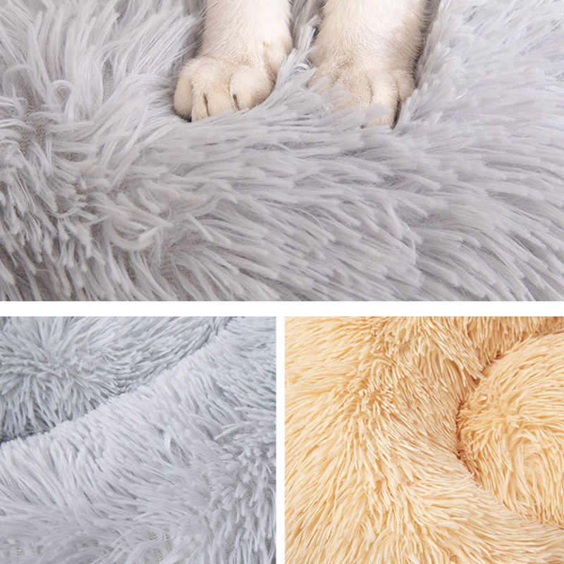 Detachable and Washable Comfy Donut Dog & Cat Beds Warm Bed Pet Round Plush Puppy Beds