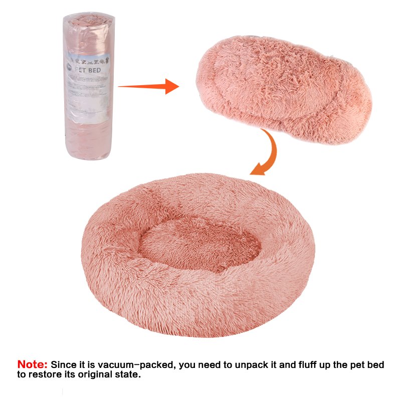 Detachable and Washable Comfy Donut Dog & Cat Beds Warm Bed Pet Round Plush Puppy Beds