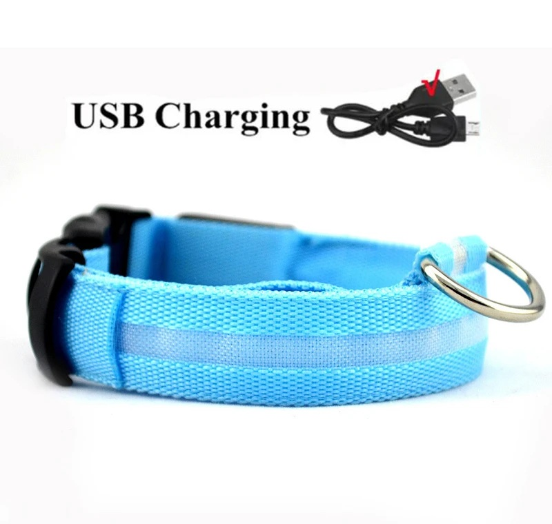 USB Rechargeable LED Pet Collar – Night Visibility for Safety & Style