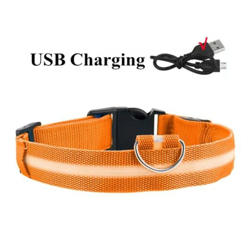 USB Rechargeable LED Pet Collar – Night Visibility for Safety & Style