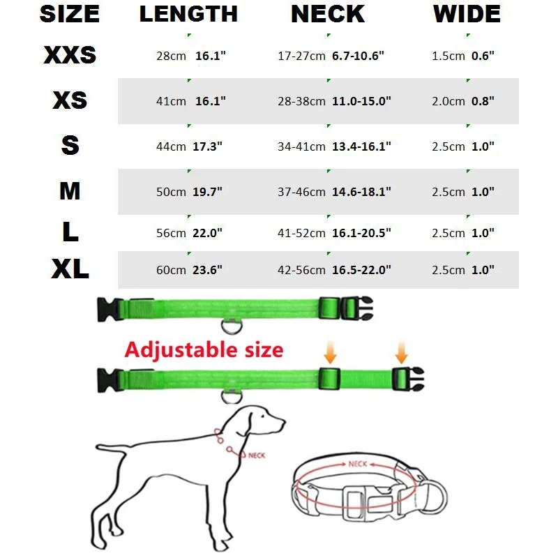 USB Rechargeable LED Pet Collar – Night Visibility for Safety & Style