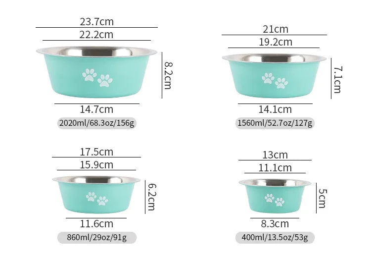 Non-Slip Stainless Steel Dog Bowls (2-Pack) with Silicone Base, Durable Food & Water Bowls for Medium & Large Dogs – Blue & Grey